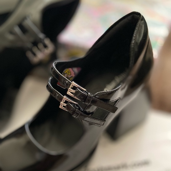 Free People X Jeffrey Campbell Reine Double Strap Platform Block Heel Mary Janes - Picture 4 of 11